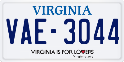 VA license plate VAE3044