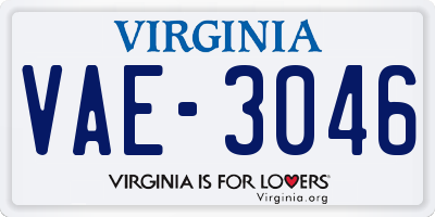 VA license plate VAE3046