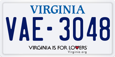 VA license plate VAE3048