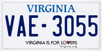 VA license plate VAE3055