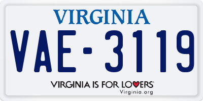 VA license plate VAE3119