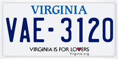 VA license plate VAE3120
