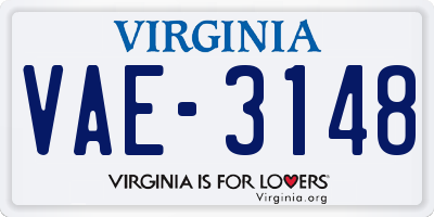 VA license plate VAE3148
