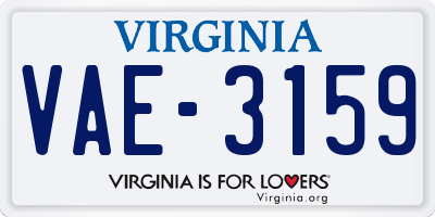 VA license plate VAE3159