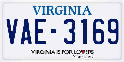 VA license plate VAE3169