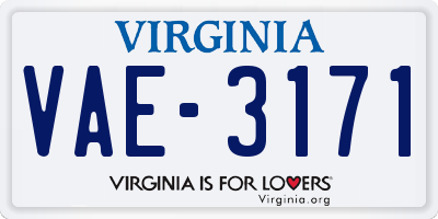 VA license plate VAE3171