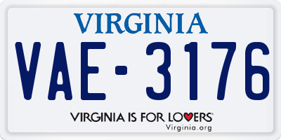 VA license plate VAE3176