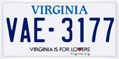 VA license plate VAE3177