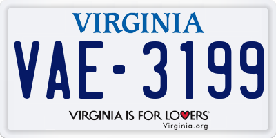 VA license plate VAE3199