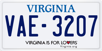 VA license plate VAE3207
