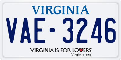 VA license plate VAE3246