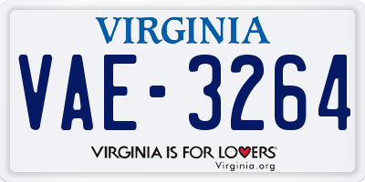 VA license plate VAE3264