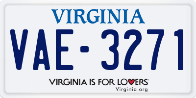 VA license plate VAE3271