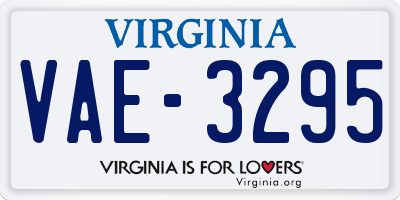 VA license plate VAE3295