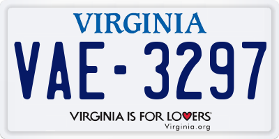 VA license plate VAE3297