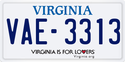VA license plate VAE3313