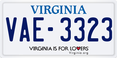 VA license plate VAE3323