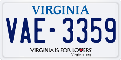 VA license plate VAE3359