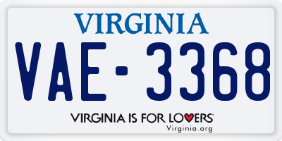 VA license plate VAE3368