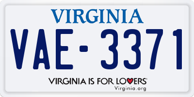 VA license plate VAE3371