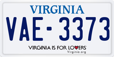 VA license plate VAE3373