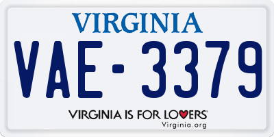 VA license plate VAE3379