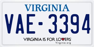 VA license plate VAE3394