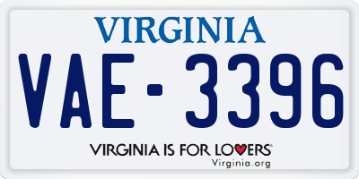 VA license plate VAE3396