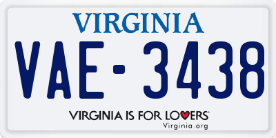 VA license plate VAE3438