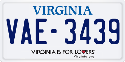 VA license plate VAE3439