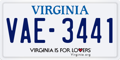 VA license plate VAE3441