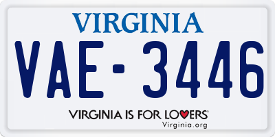 VA license plate VAE3446