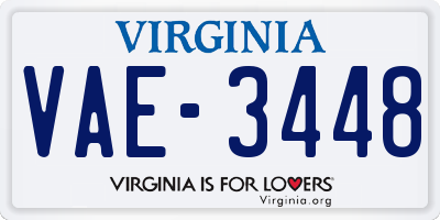 VA license plate VAE3448
