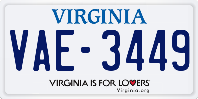 VA license plate VAE3449