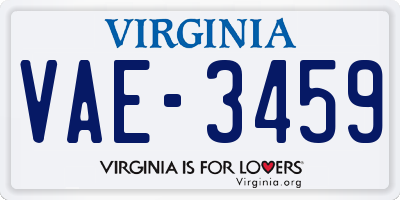 VA license plate VAE3459