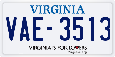 VA license plate VAE3513
