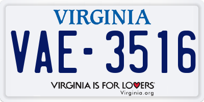 VA license plate VAE3516