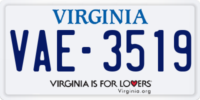 VA license plate VAE3519