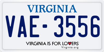 VA license plate VAE3556