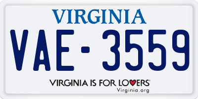 VA license plate VAE3559