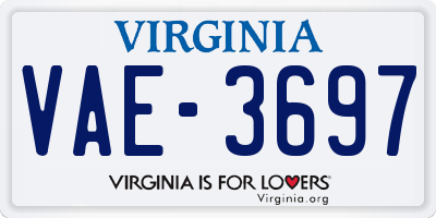 VA license plate VAE3697
