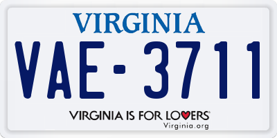 VA license plate VAE3711