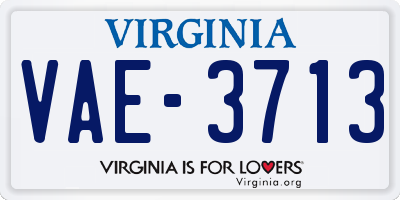 VA license plate VAE3713