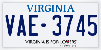 VA license plate VAE3745