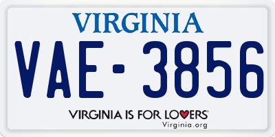 VA license plate VAE3856