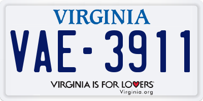 VA license plate VAE3911