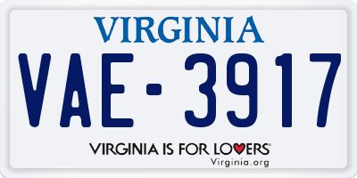 VA license plate VAE3917