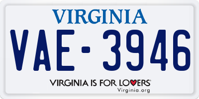 VA license plate VAE3946