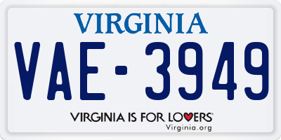 VA license plate VAE3949