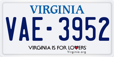 VA license plate VAE3952